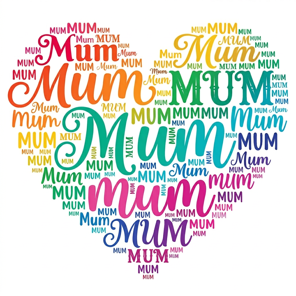 Colourful Mum Love DTF Print