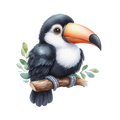 Watercolour Toucan DTF Print