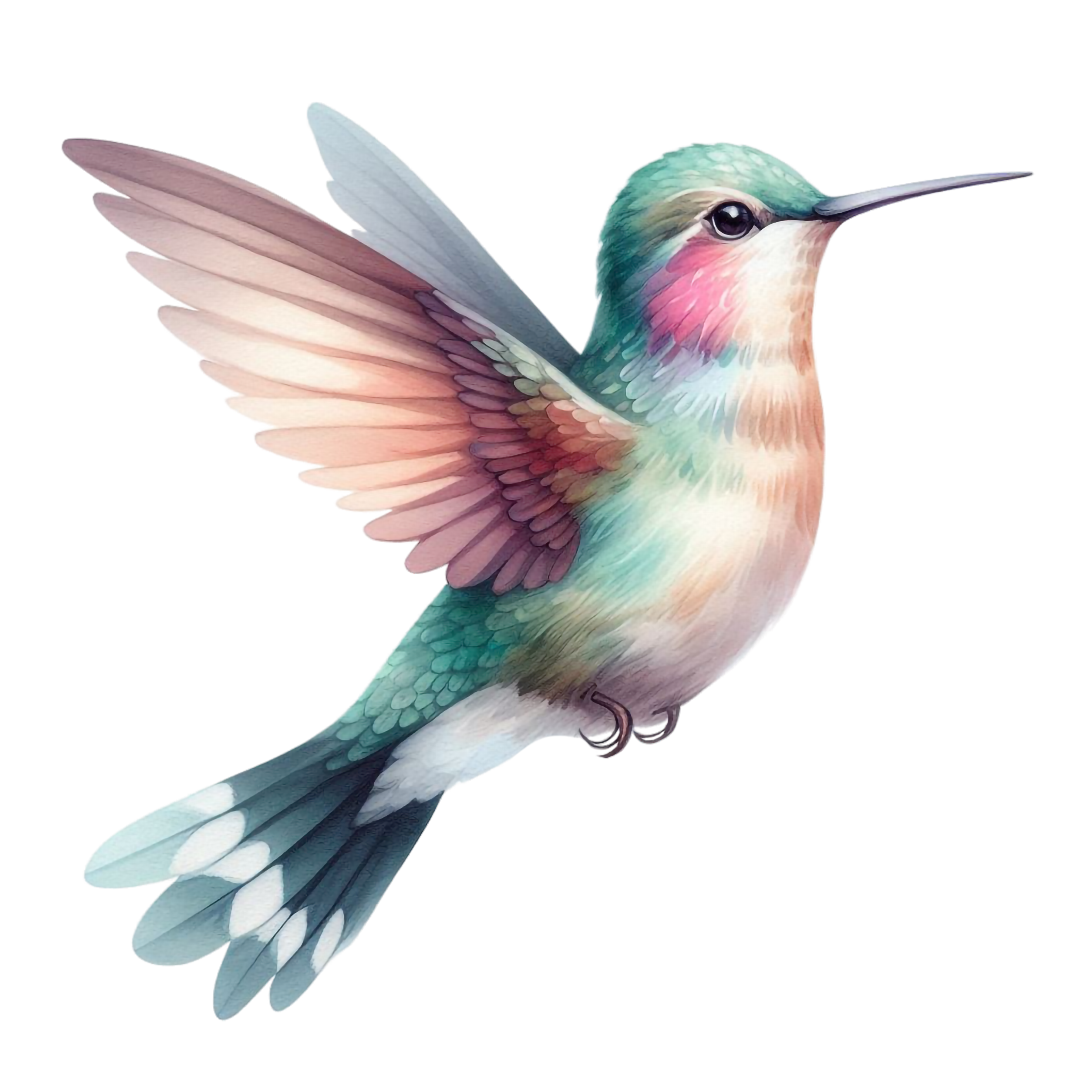 Watercolour Hummingbird DTF Print