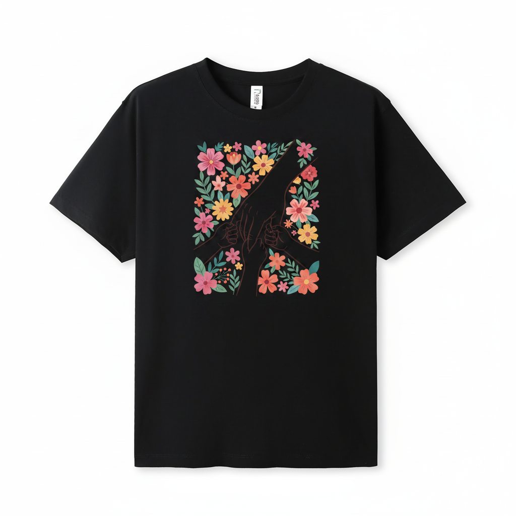 Family Love Hands & Flowers DTF Print