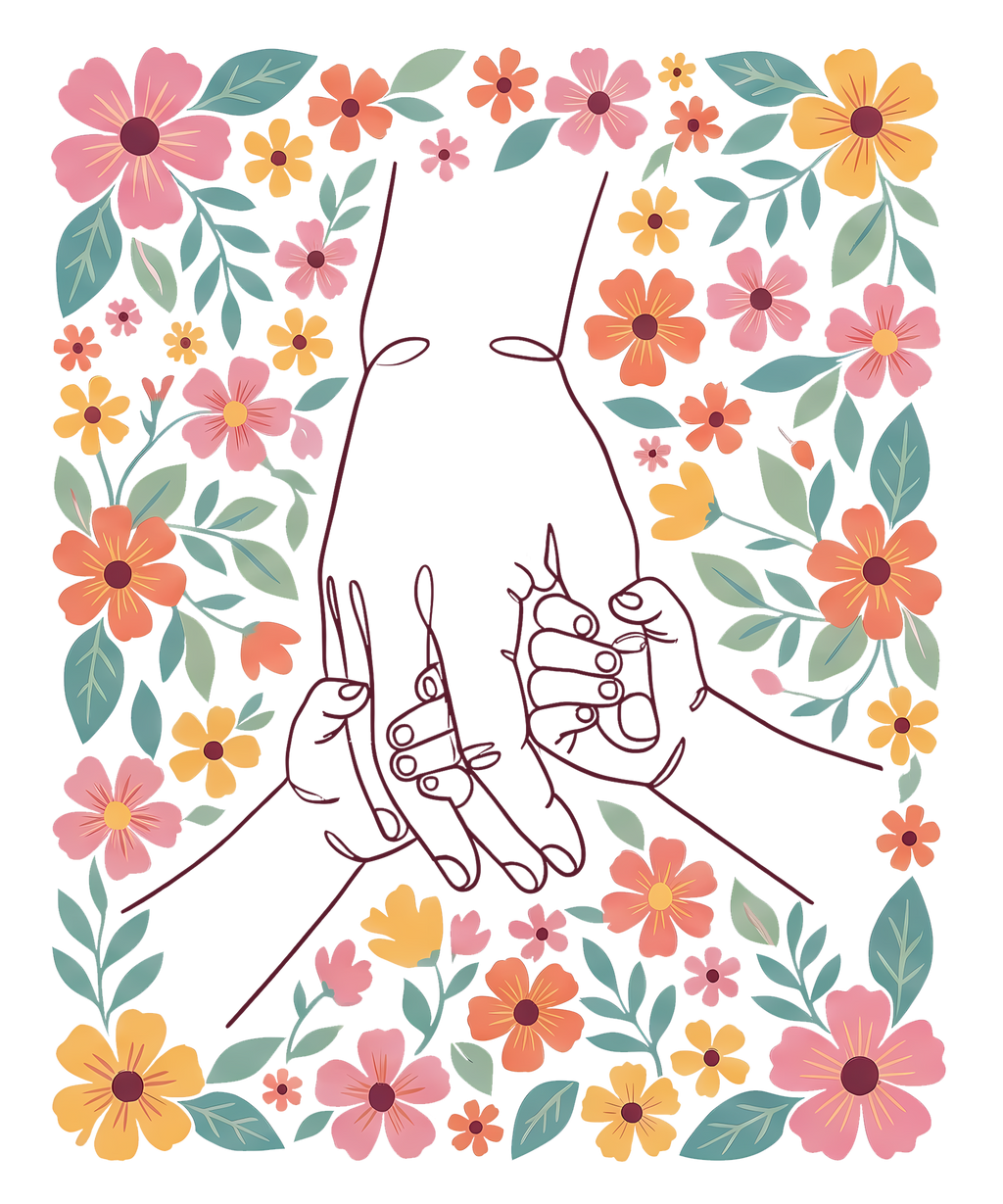 Vibrant Floral Art DTF Print