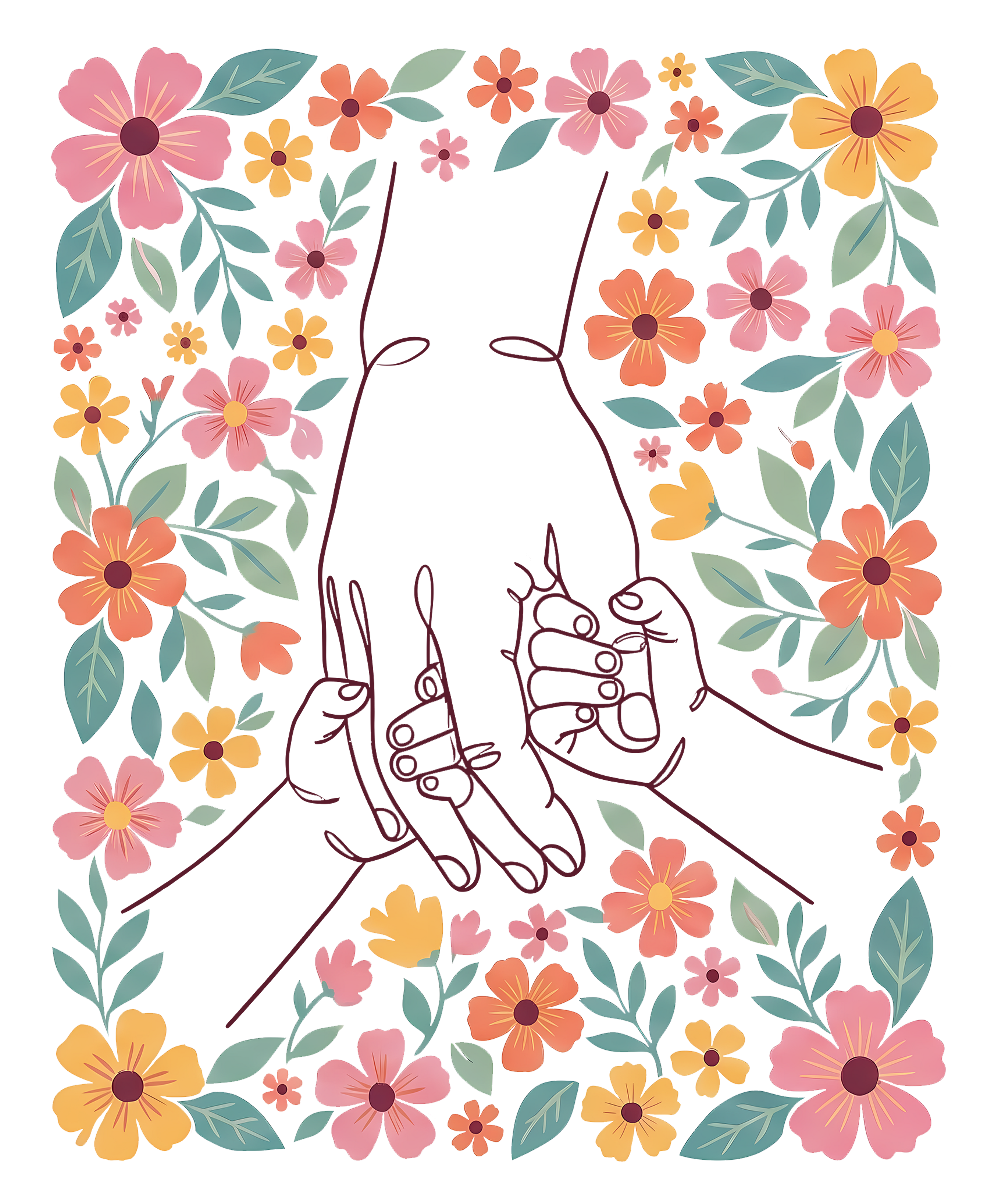 Vibrant Floral Art DTF Print