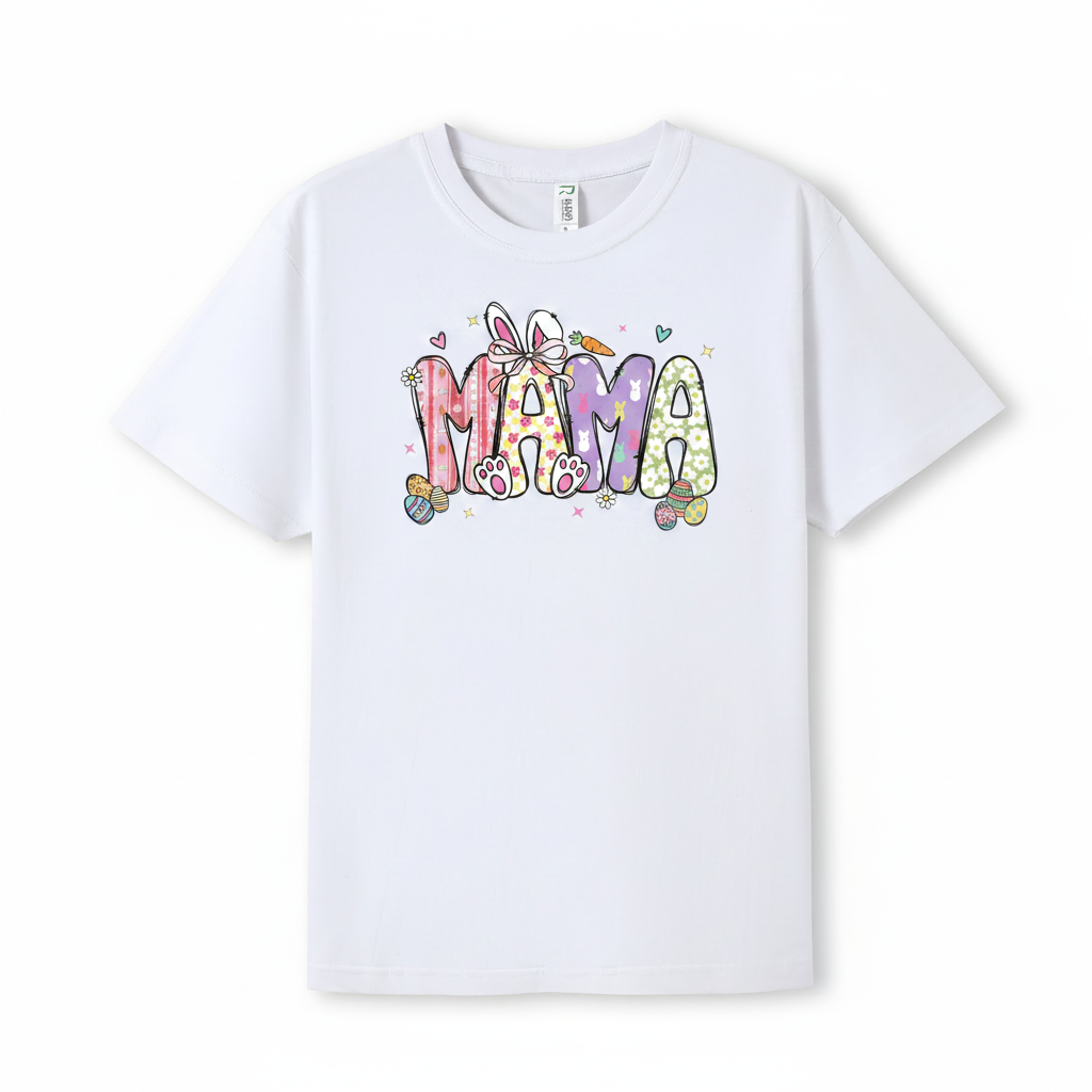 Mama Bunny Spring Floral DTF Print