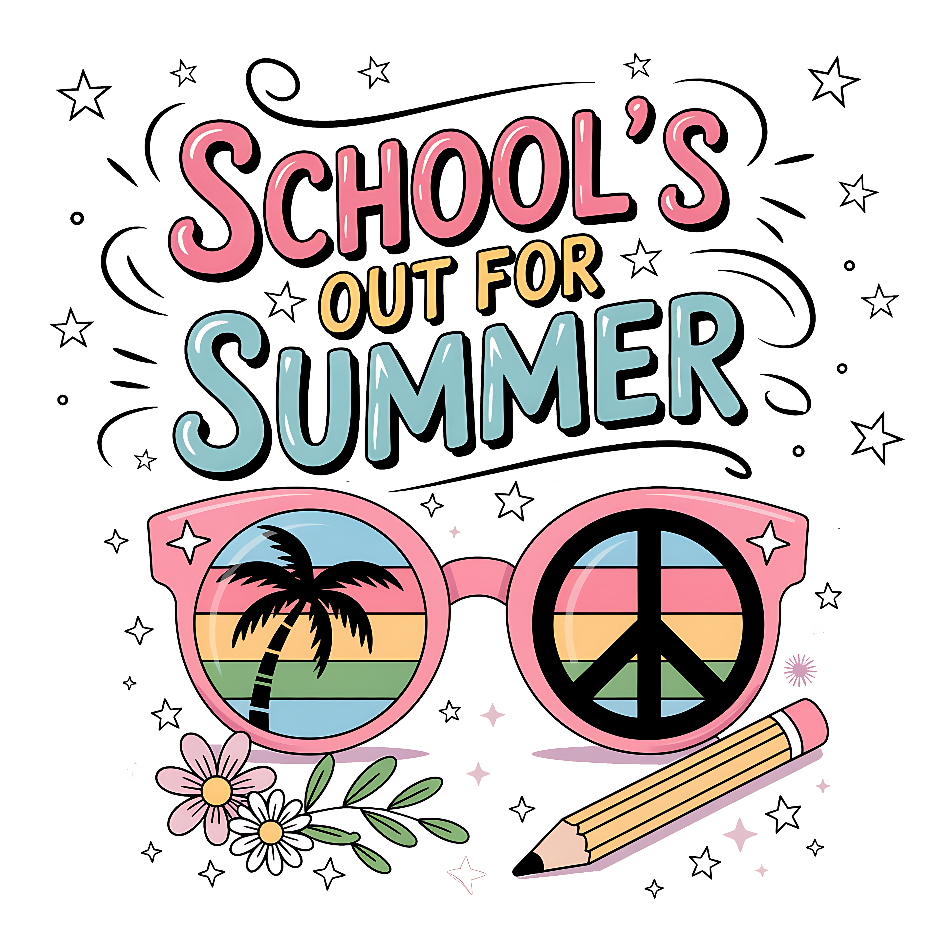 Schools Out For Summer DTF Print