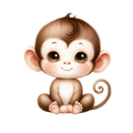 Cute Monkey DTF Print