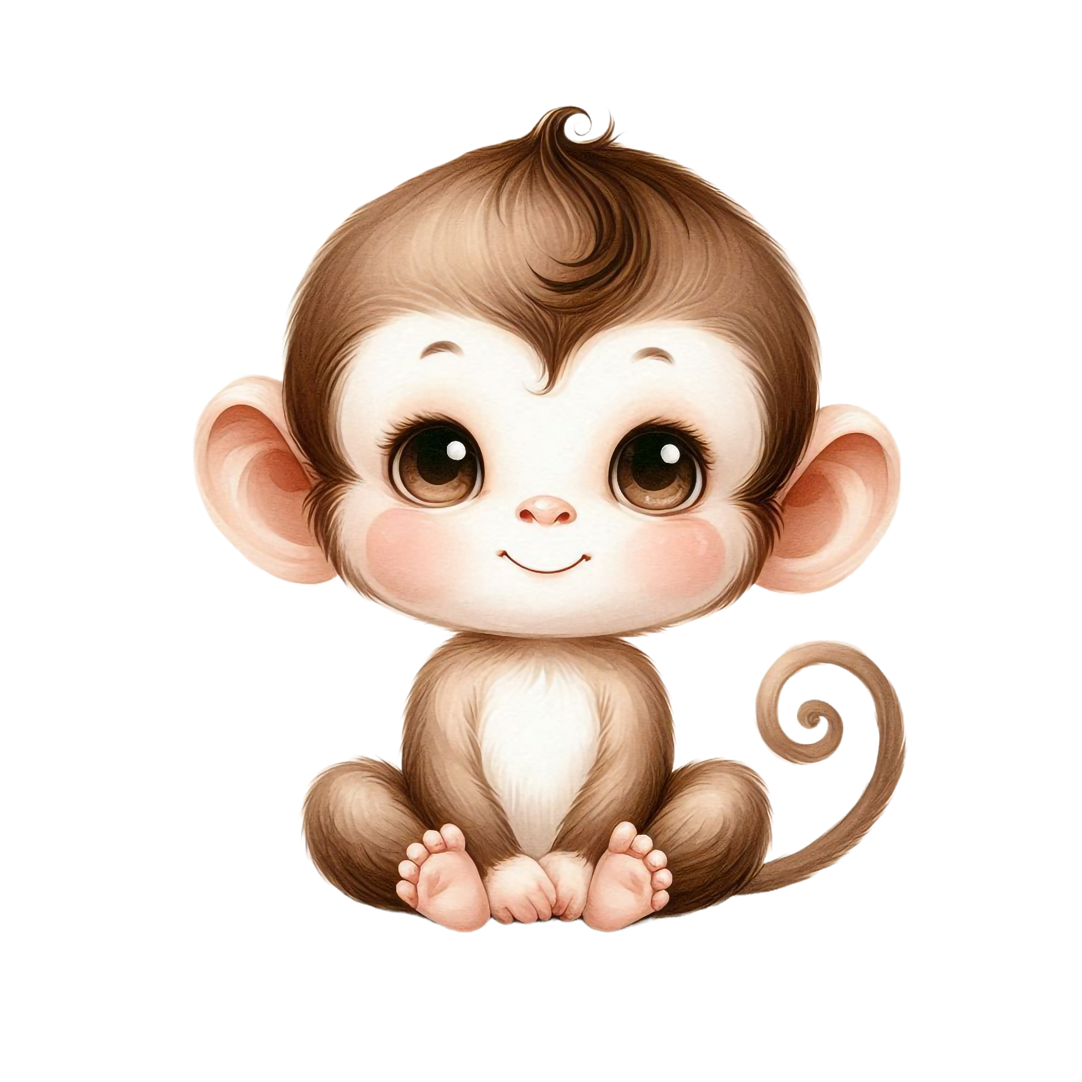Cute Monkey DTF Print