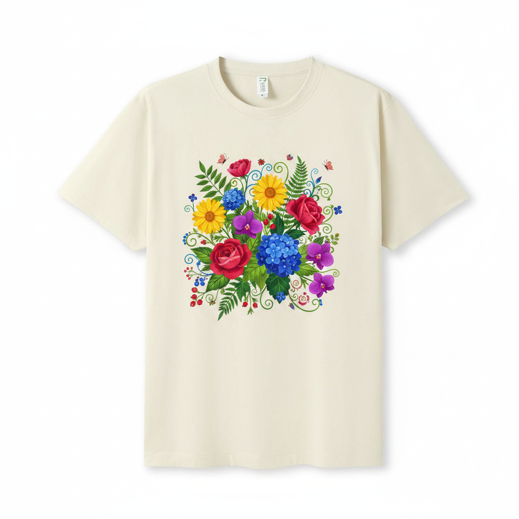 Colourful Garden Floral DTF Print
