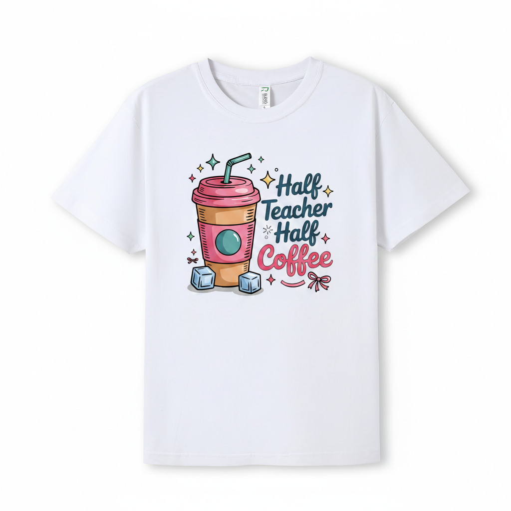 Half Coffee Half Teacher DTF Print