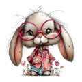Whimsical Summer Bunny DTF Print