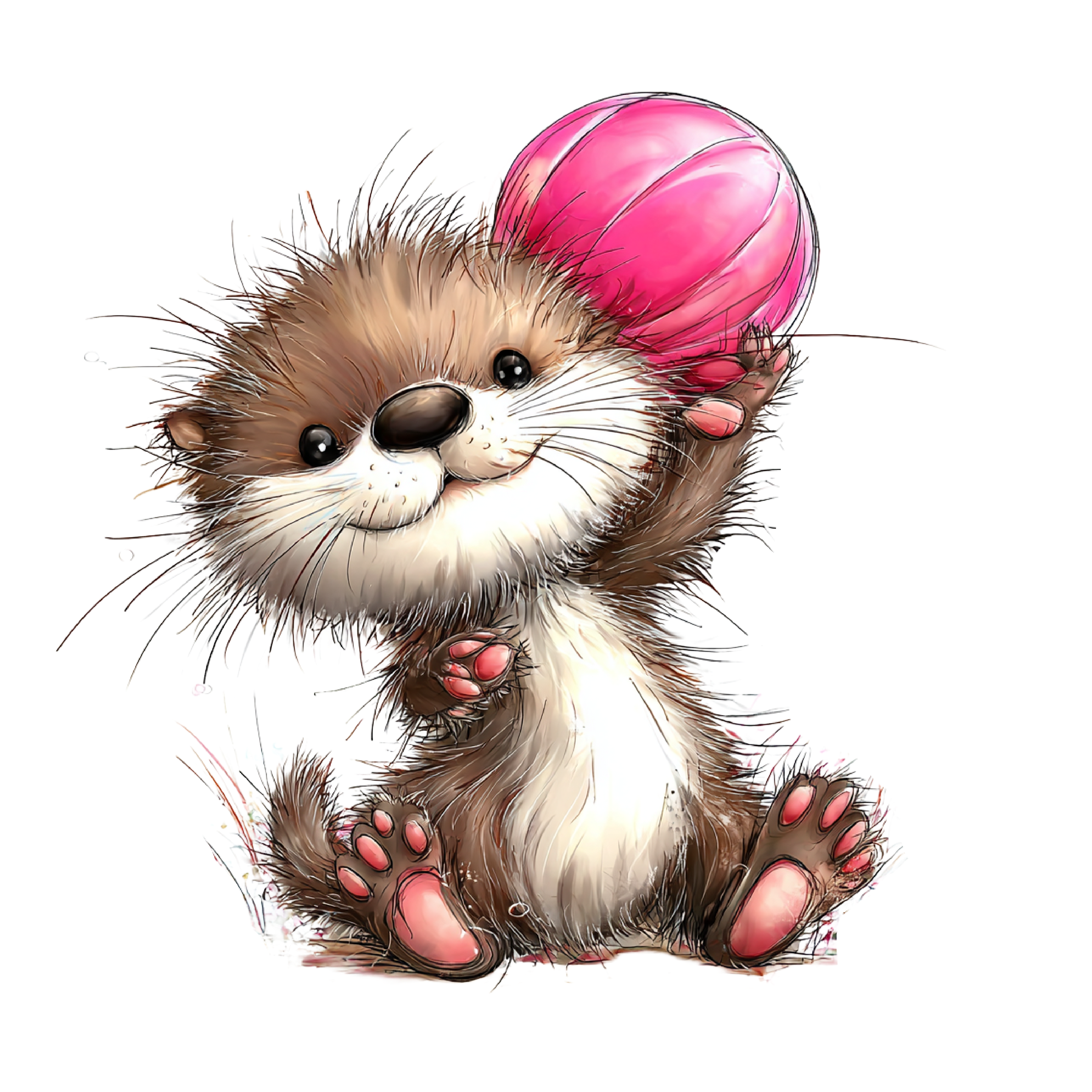 Whimsical Summer Otter DTF Print