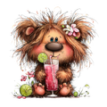 Whimsical Summer Fluffy Bear DTF Print