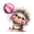 Whimsical Summer Hedgehog DTF Print