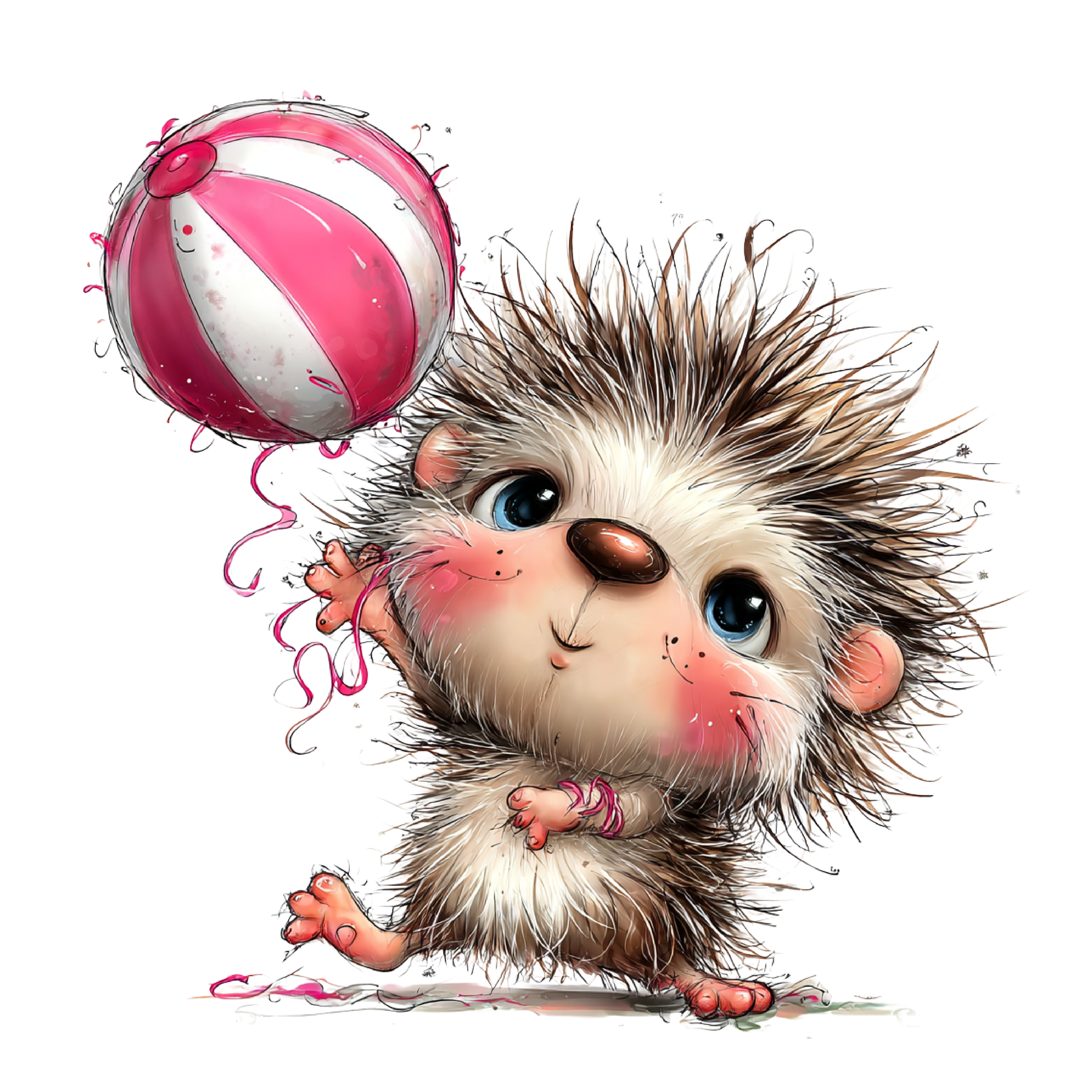 Whimsical Summer Hedgehog DTF Print