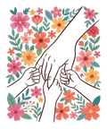 Family Love Hands & Flowers DTF Print